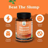 Natures Craft Thyroid Support Supplement capsules on a wooden surface