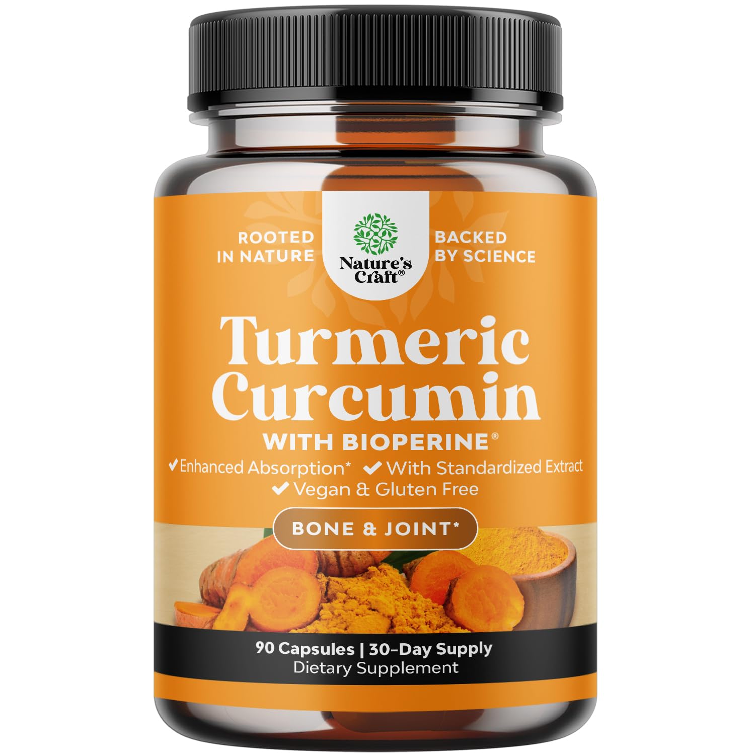 Natures Craft Turmeric Curcumin Supplement 1800mg front view