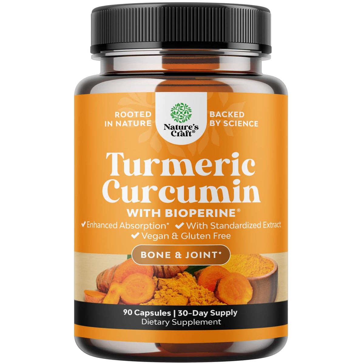 Natures Craft Turmeric Curcumin Supplement 1800mg front view