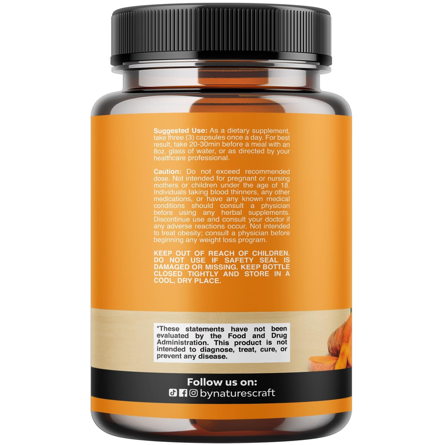 Natures Craft Turmeric Curcumin Supplement 1800mg side view