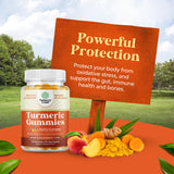 Natures Craft Turmeric & Ginger Gummies side view with ingredients