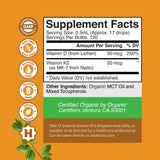 Natures Craft Vitamin D3 K2 Drops 2000 IU ingredients list