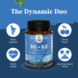 Natures Craft Vitamin D3 & K2 supplement bottle back view