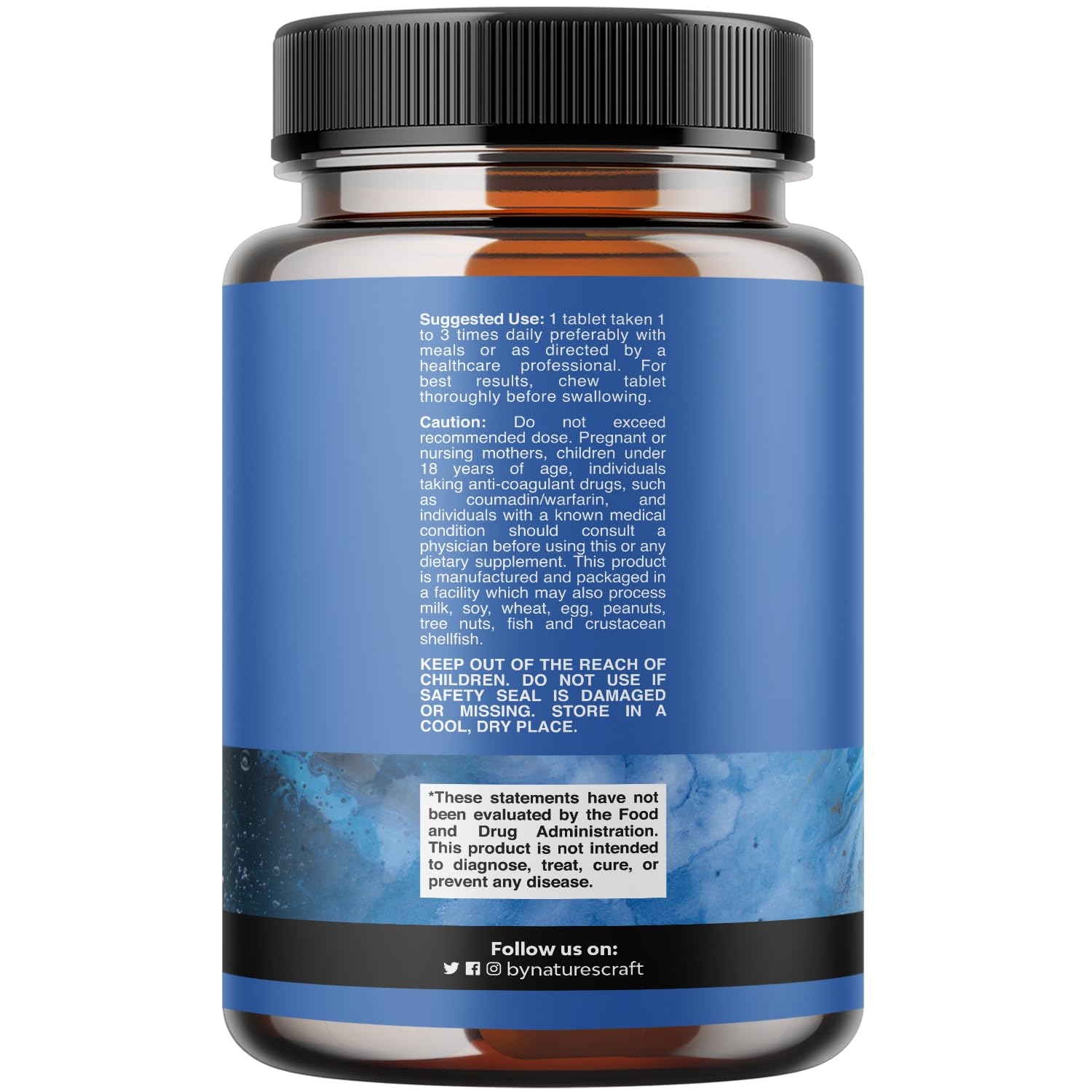 Natures Craft Vitamin D3 & K2 supplement bottle side view