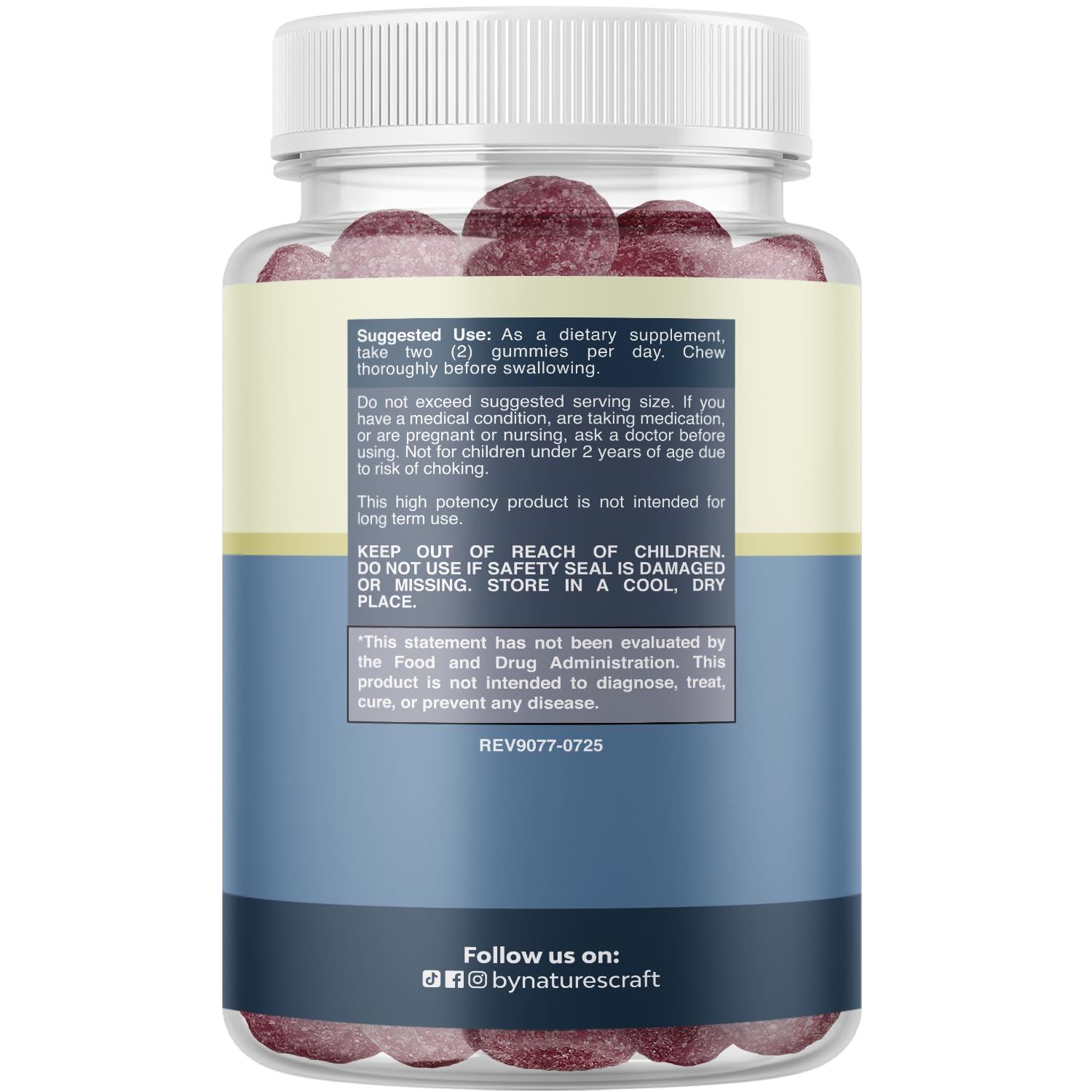 Natures Craft Zinc Gummies 50mg side view showing gummy texture