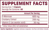 Natures Wellness D-Mannose Cranberry Extract ingredients list