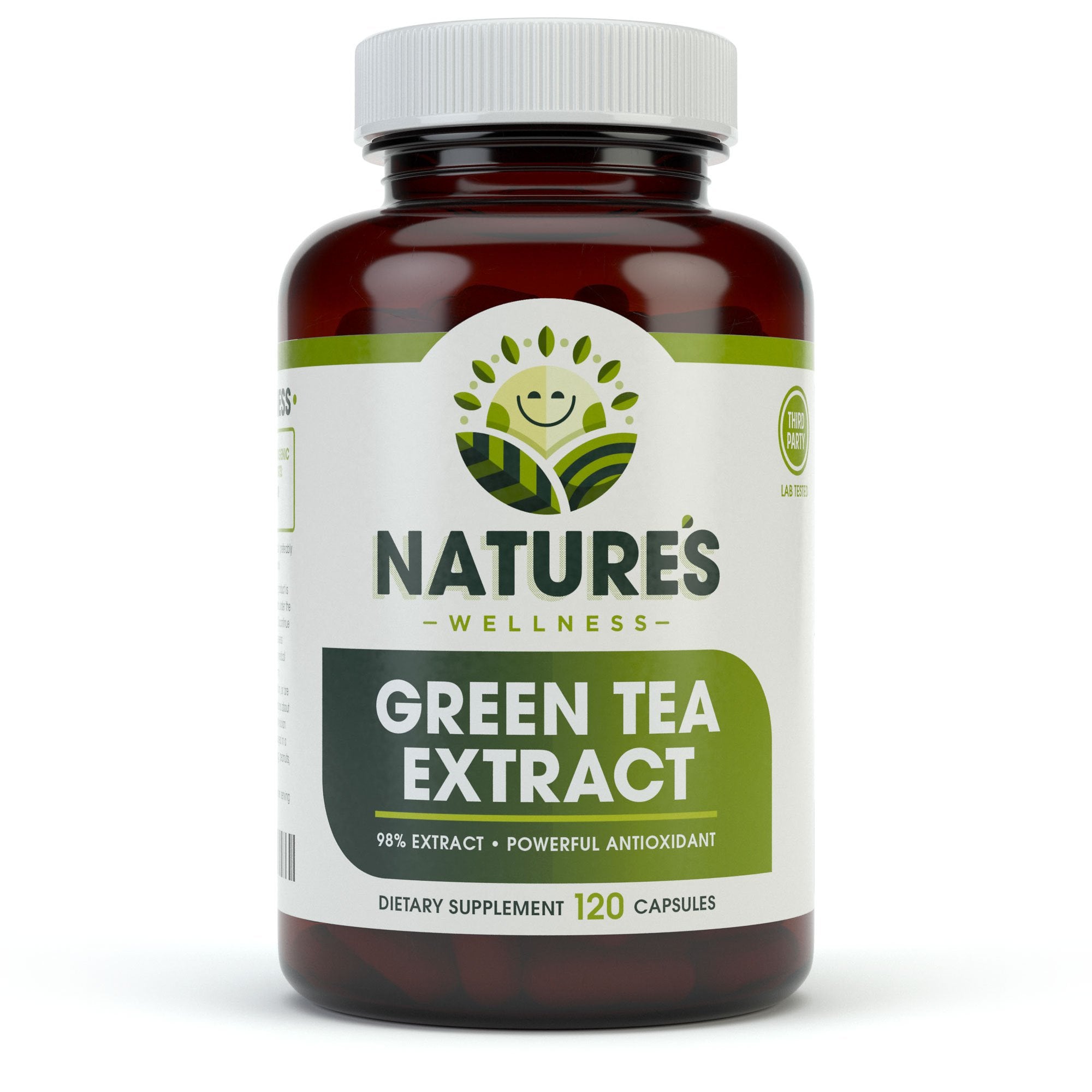 Natures Wellness Green Tea Extract Capsules 500mg front view