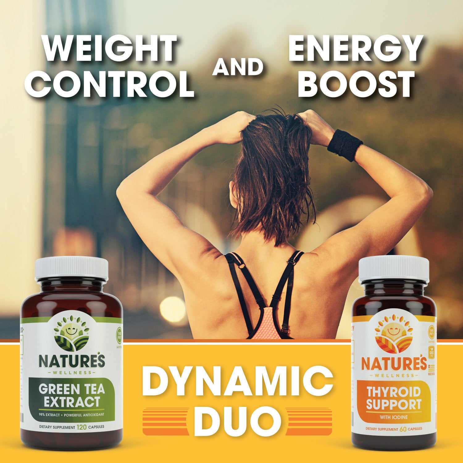 Natures Wellness Green Tea Extract Capsules 500mg open bottle with capsules