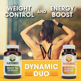Natures Wellness Green Tea Extract Capsules 500mg open bottle with capsules