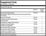 Natures Wellness Horny Goat Weed Supplement capsules on a wooden table