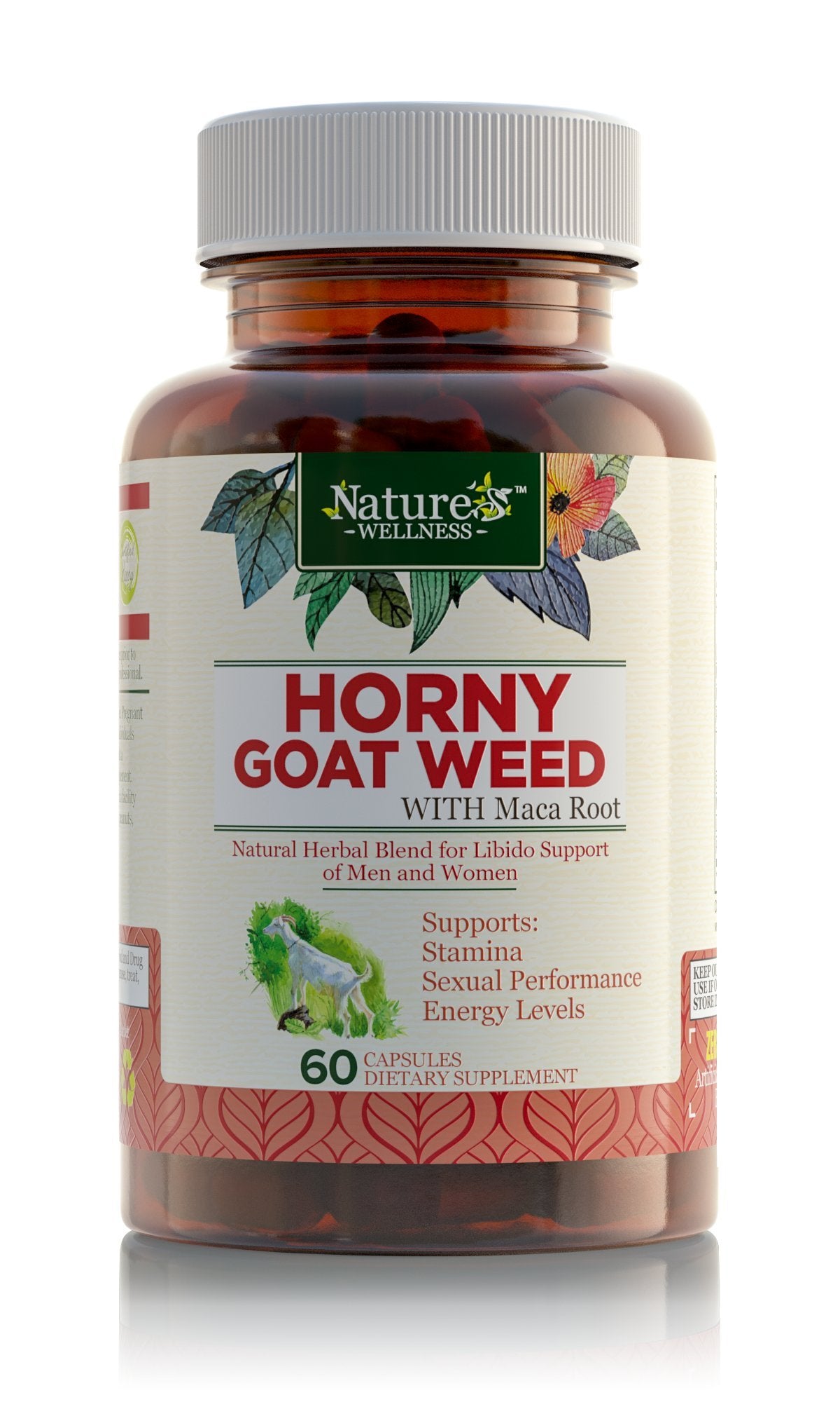 Natures Wellness Horny Goat Weed Supplement front view packaging