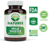 Natures Wellness Milk Thistle Extract 1350mg side view of bottle