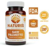Natures Wellness Saw Palmetto Berry + Extract 1000mg side view