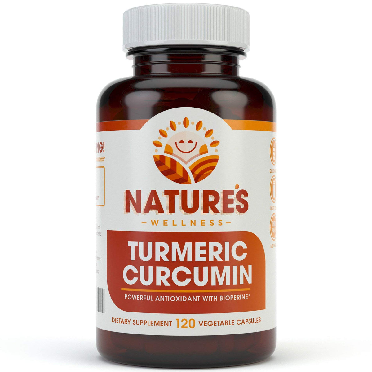 Natures Wellness Turmeric Supplement front view with 159g packaging
