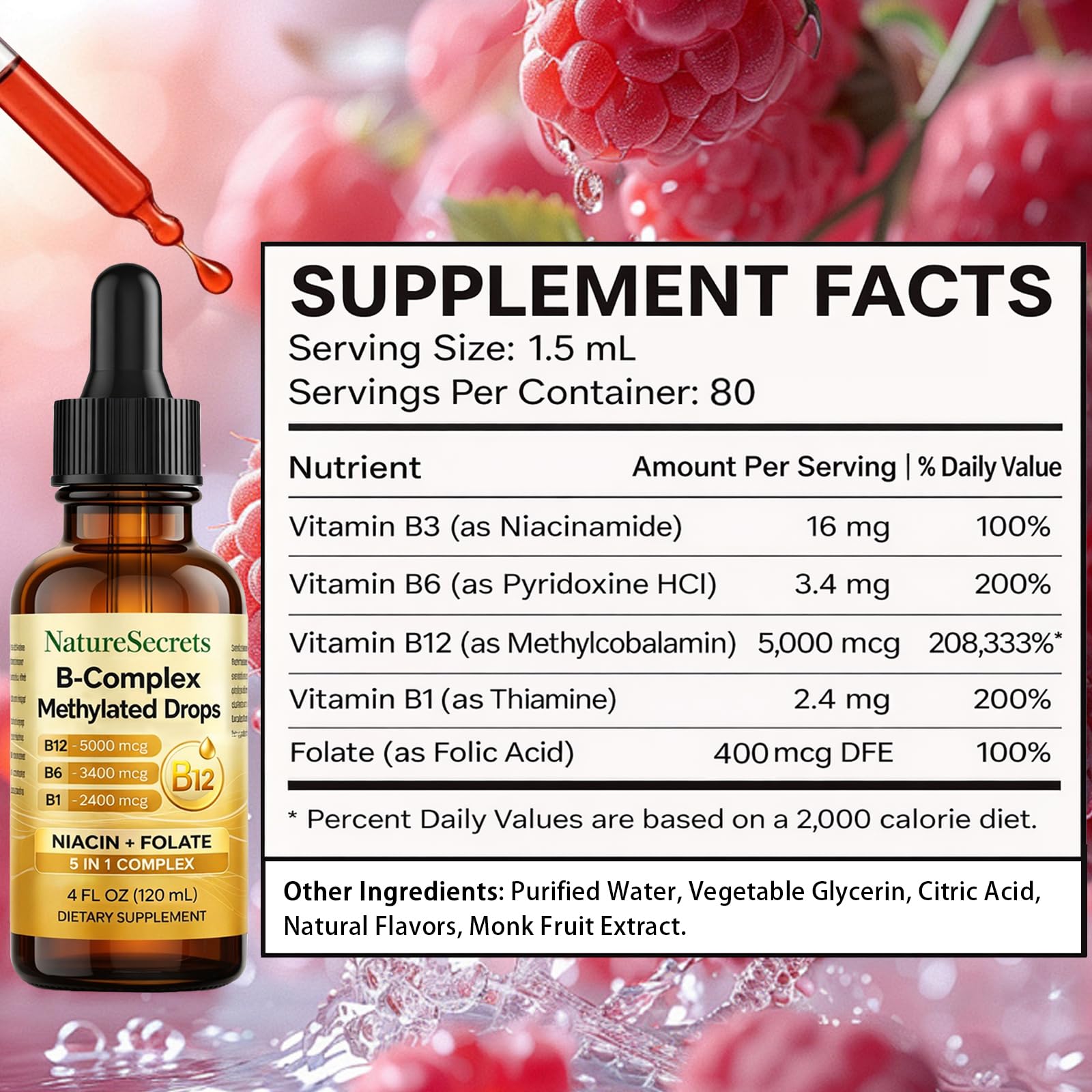 NATURESECRETS B-Complex Methylated Drops dropper close-up