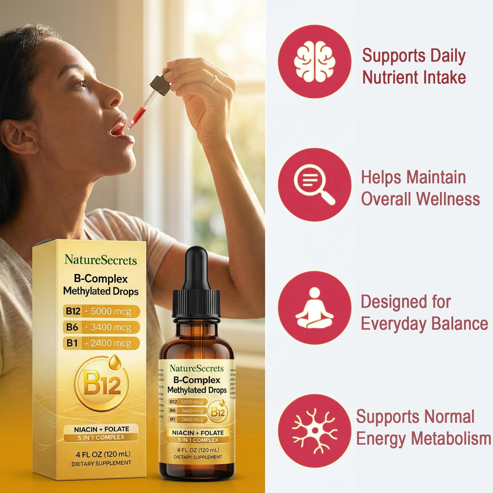 NATURESECRETS B-Complex Methylated Drops nutritional information