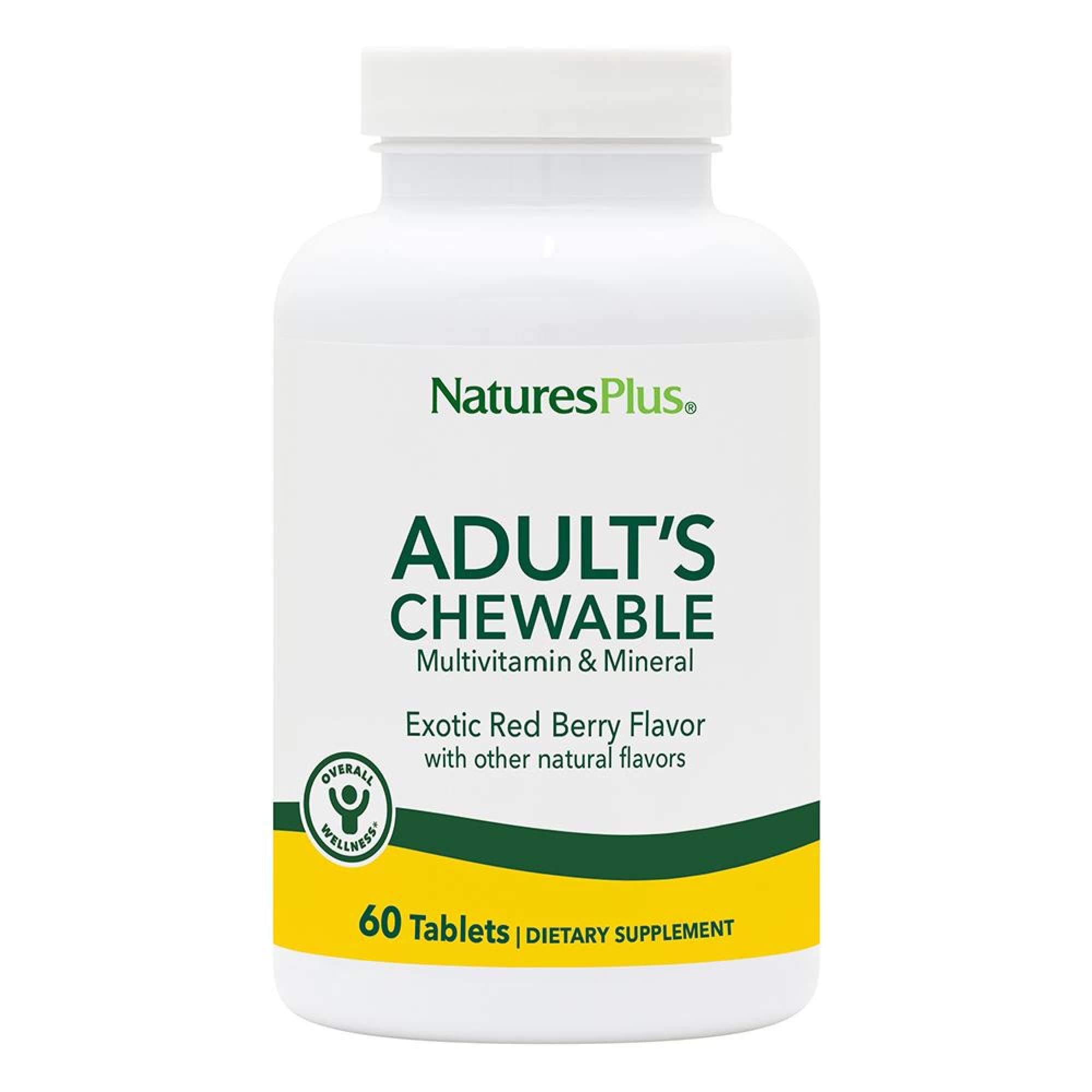 NaturesPlus Adult Multivitamin Chewable red berry flavour front view