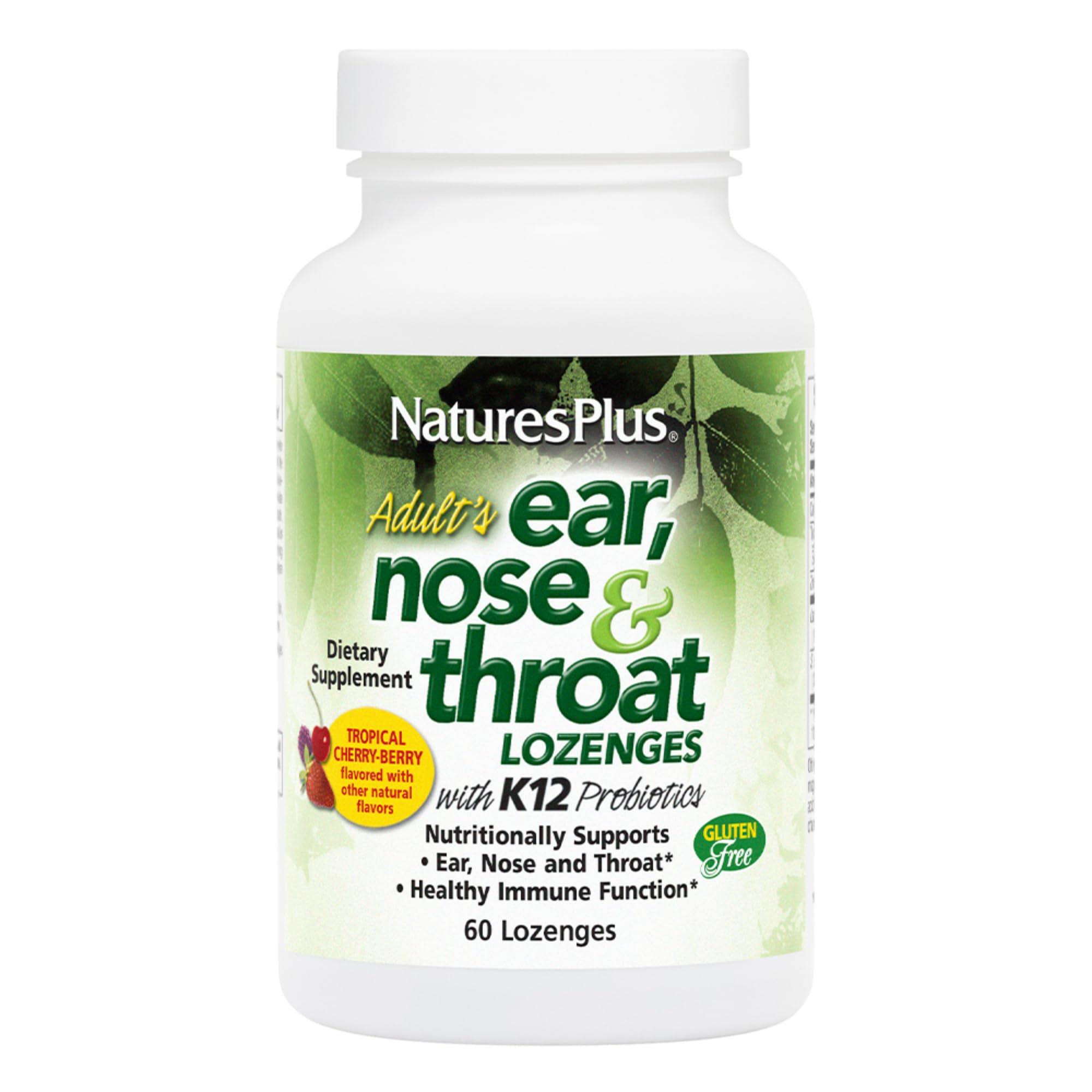 NaturesPlus Adult's Ear, Nose, and Throat Lozenges packaging front view