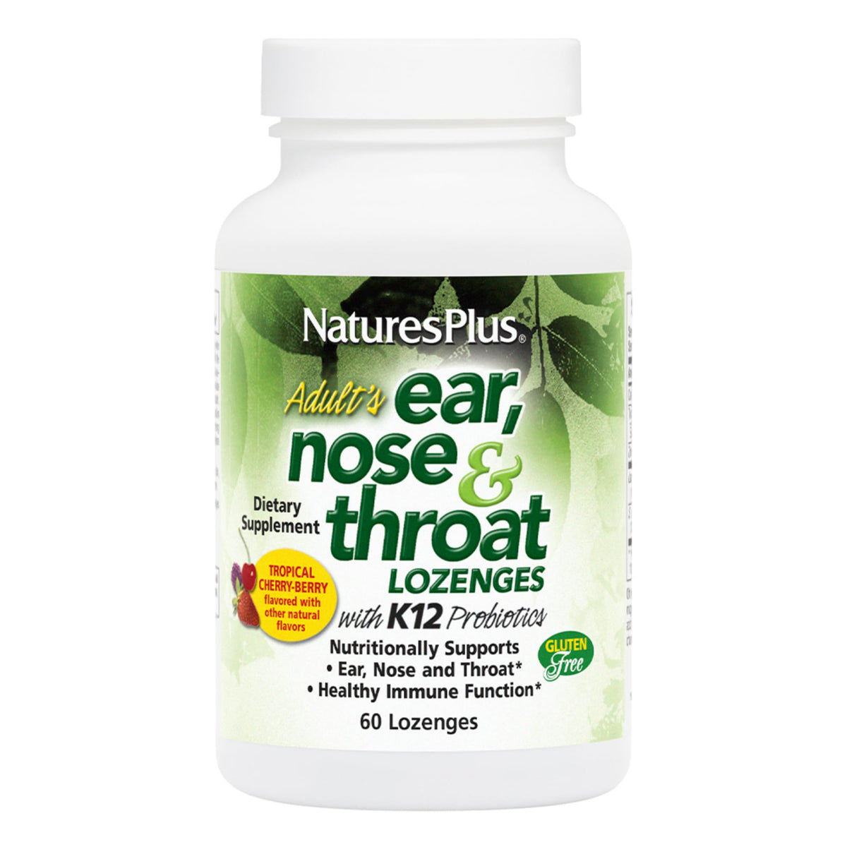 NaturesPlus Adult's Ear, Nose, and Throat Lozenges packaging front view