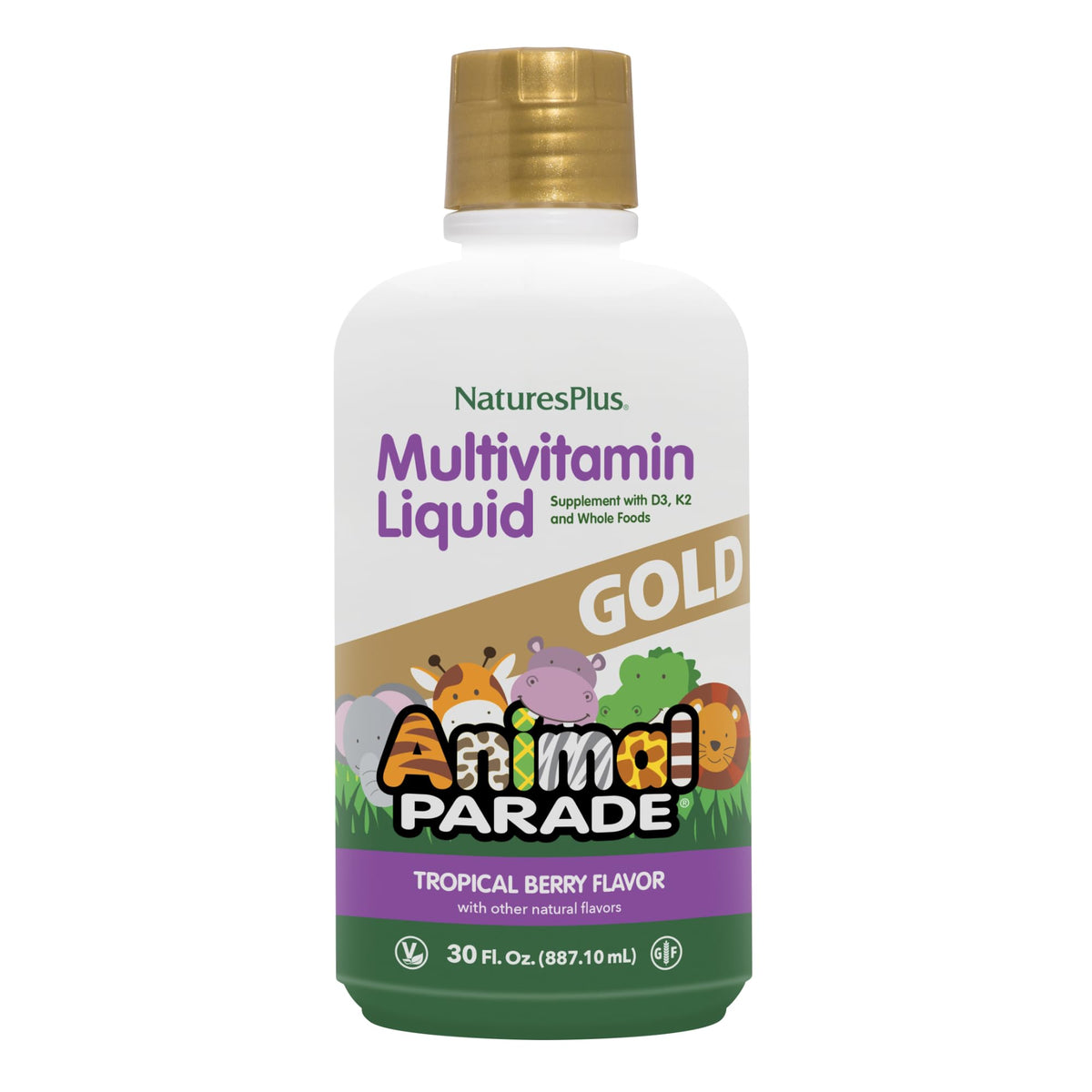 NaturesPlus Animal Parade Liquid Multivitamin for Kids 30 fl. oz. front view