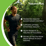 NaturesPlus Apple Pectin supplement back view with nutritional information