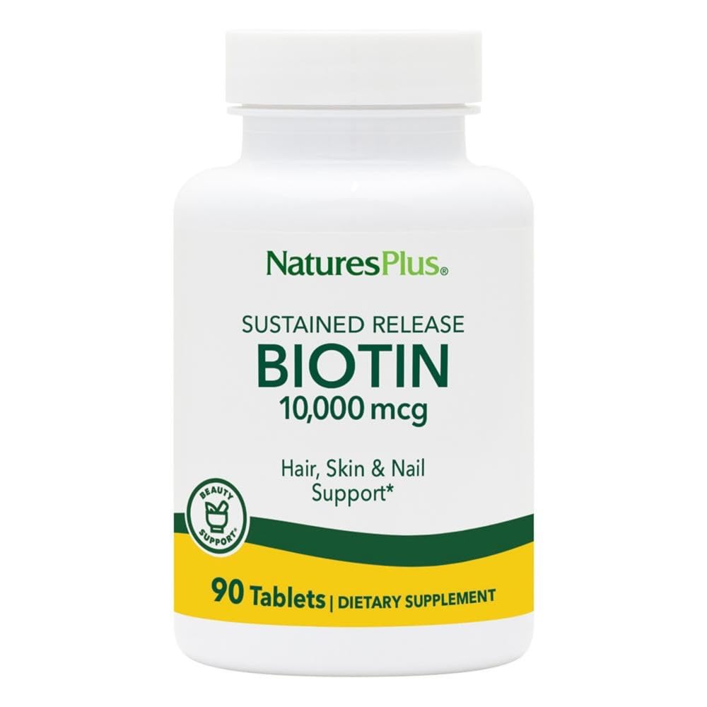 NaturesPlus Biotin 10,000 mcg supplement front view