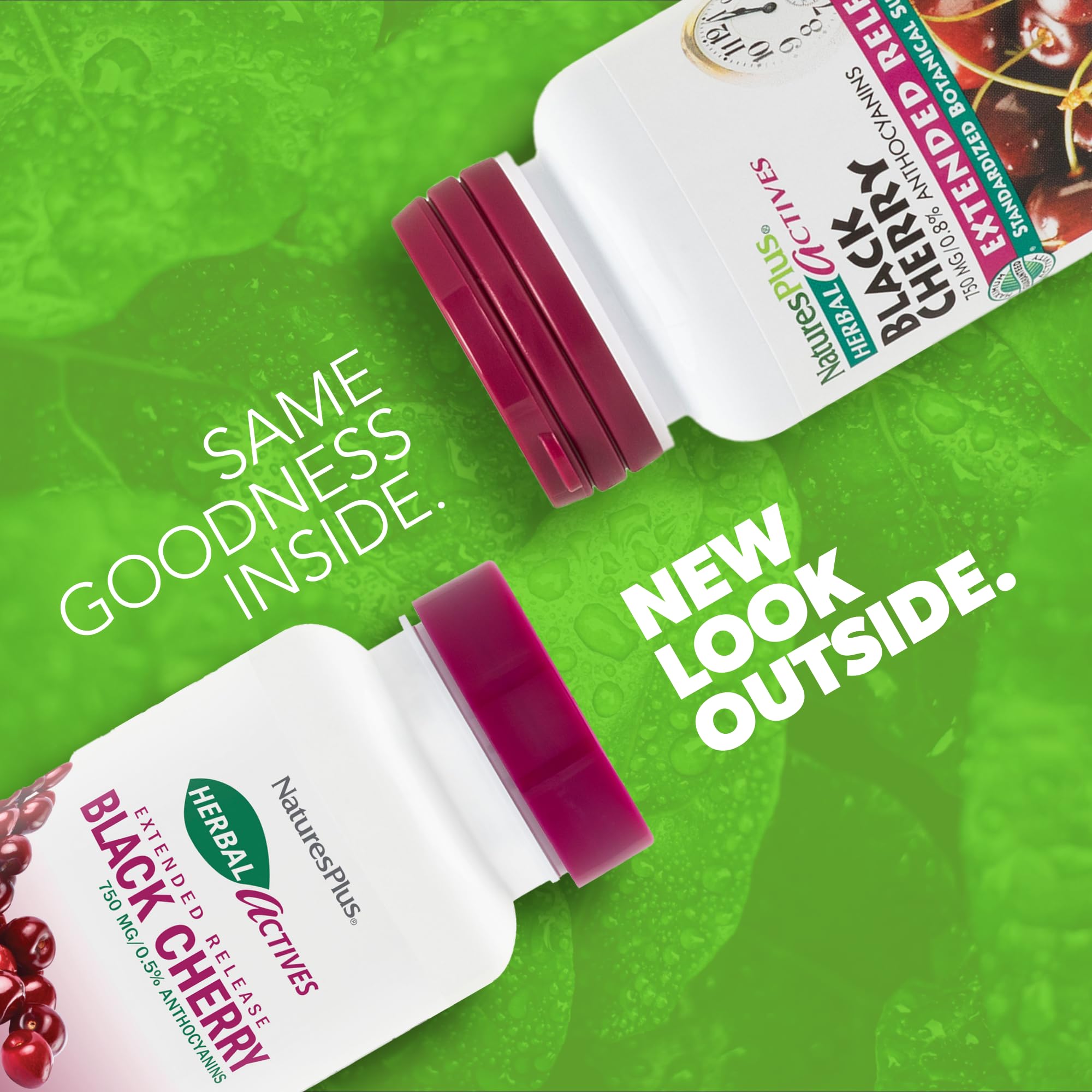 NaturesPlus Black Cherry Extended Release Tablets bottle side view