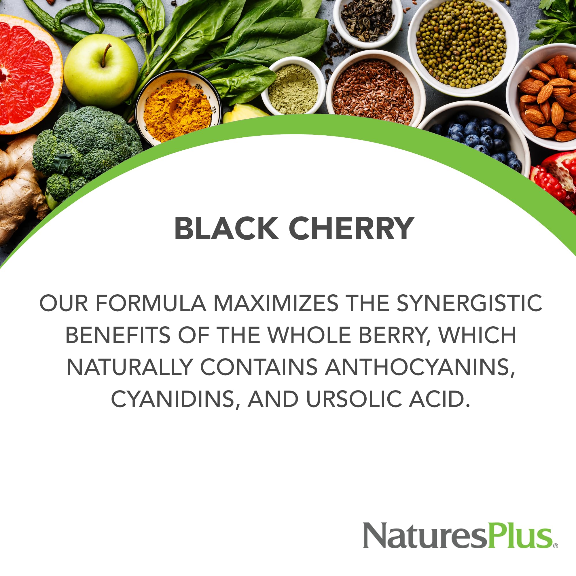 NaturesPlus Black Cherry Extended Release Tablets close-up of tablets