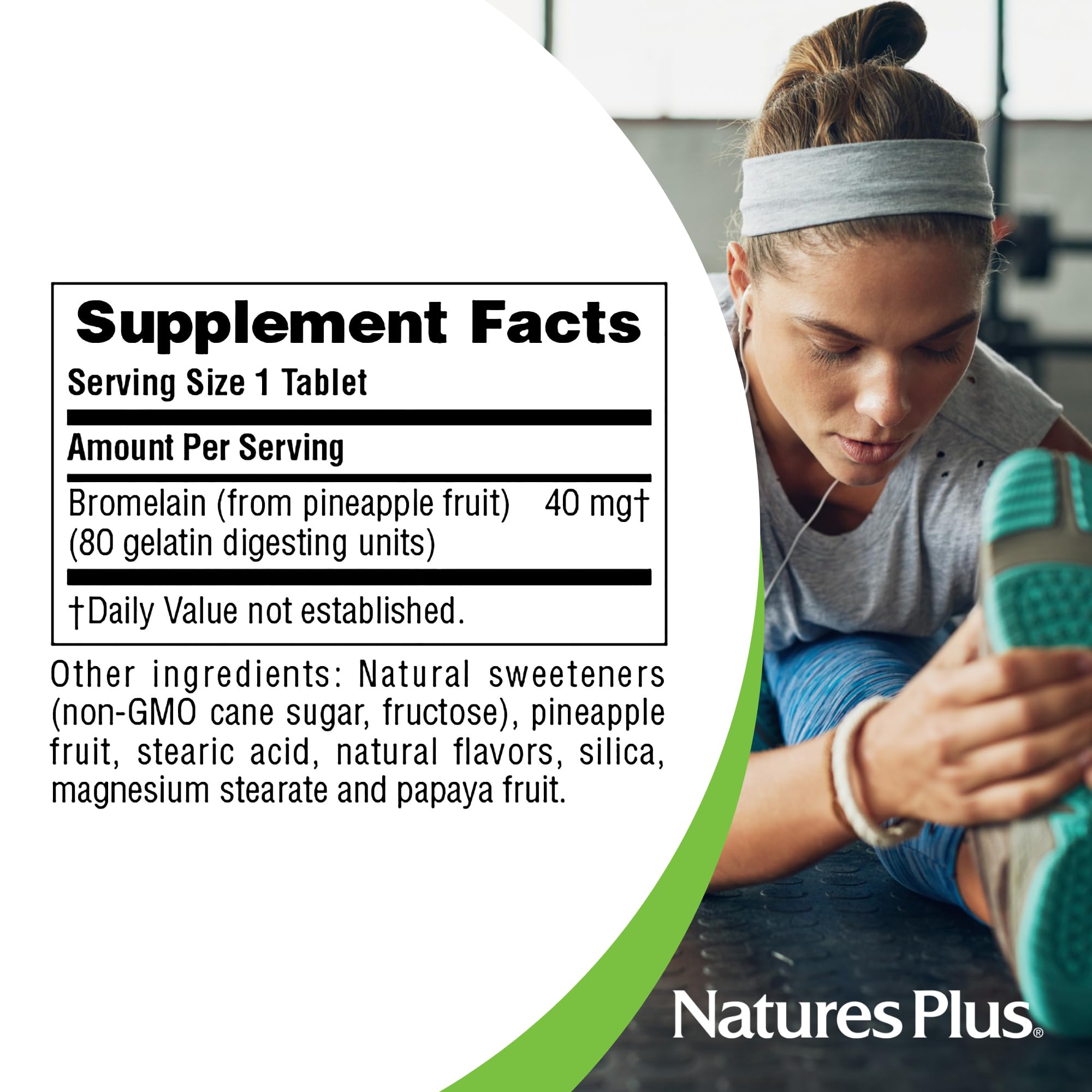 NaturesPlus Bromelain Supplement 40mg ingredients list