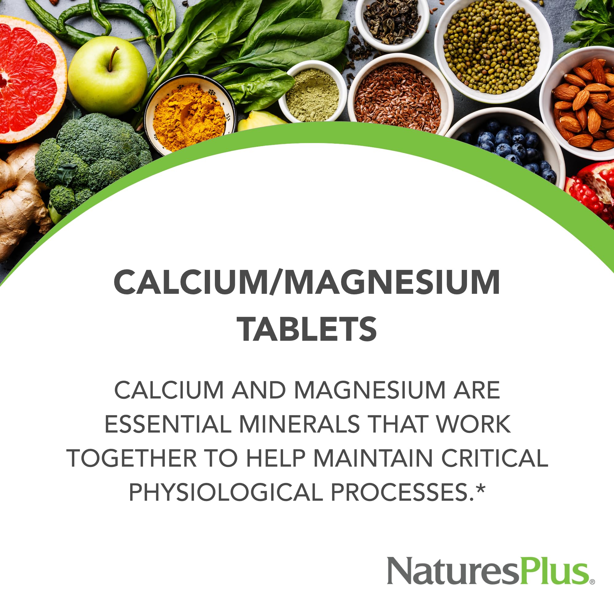NaturesPlus Cal/Mag Supplement 454g tablet close-up