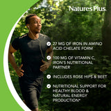 NaturesPlus Chewable Iron 27mg tablets with cherry and rose hips