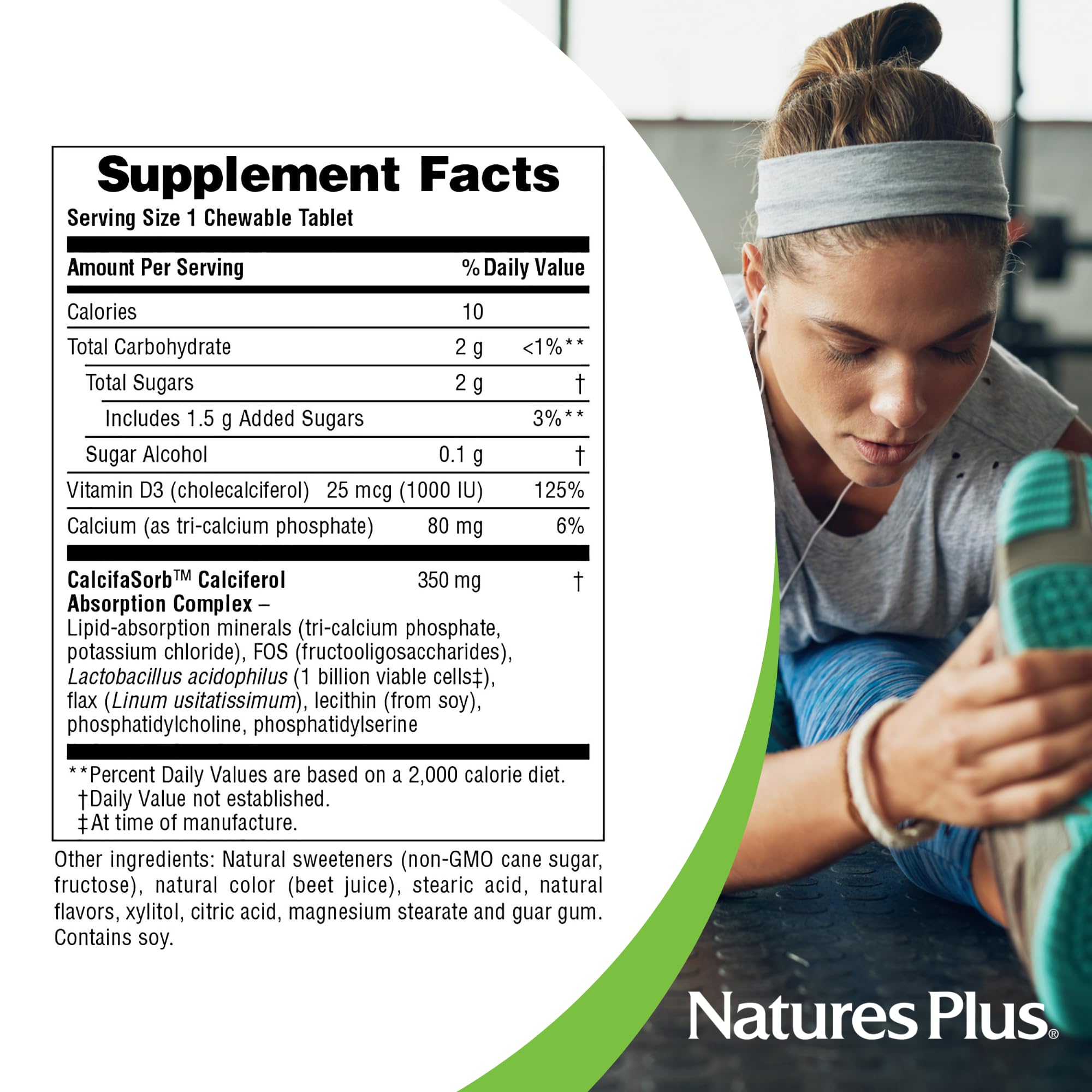 NaturesPlus Chewable Vitamin D3 1000 IU ingredients list