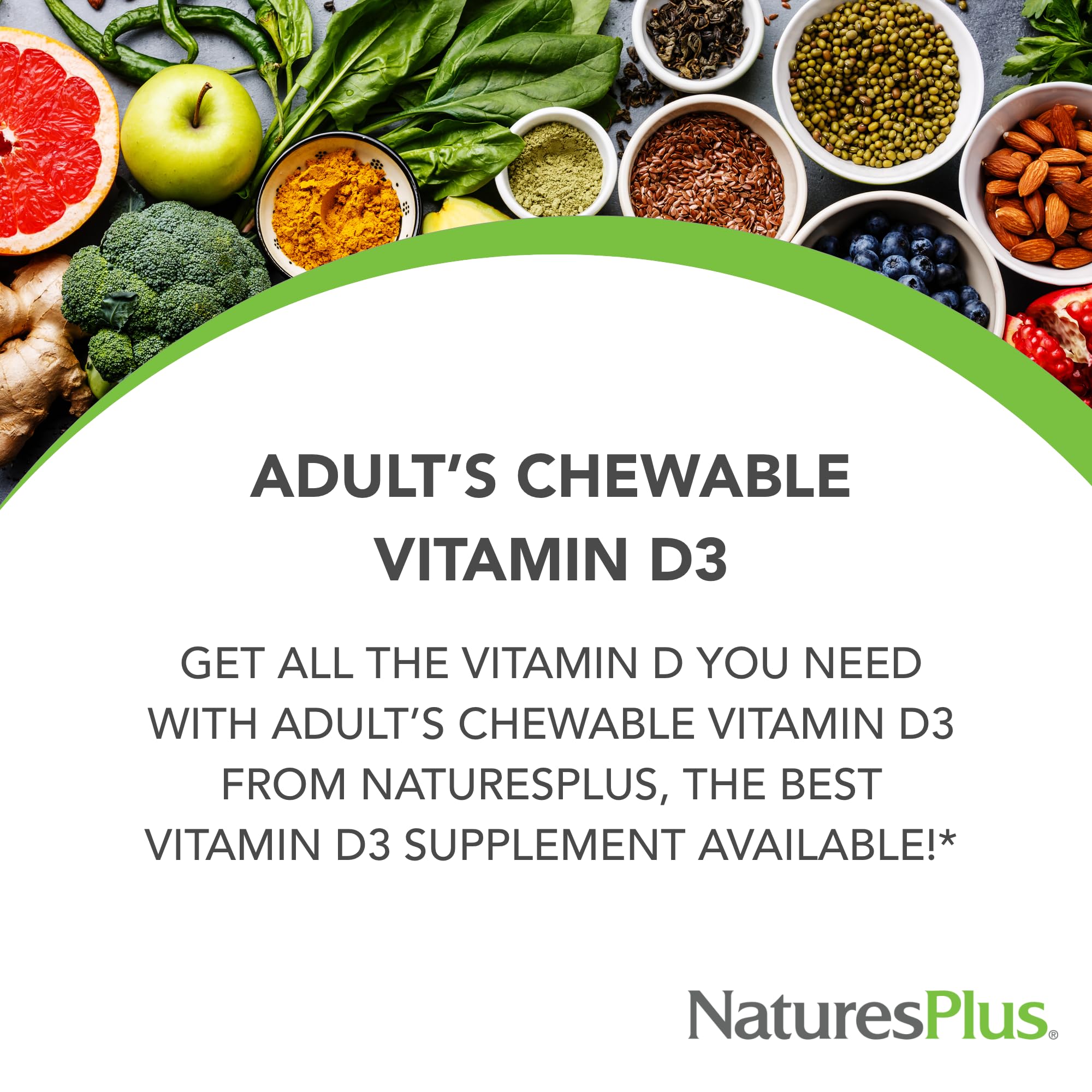 NaturesPlus Chewable Vitamin D3 1000 IU Maui Berry Burst flavour