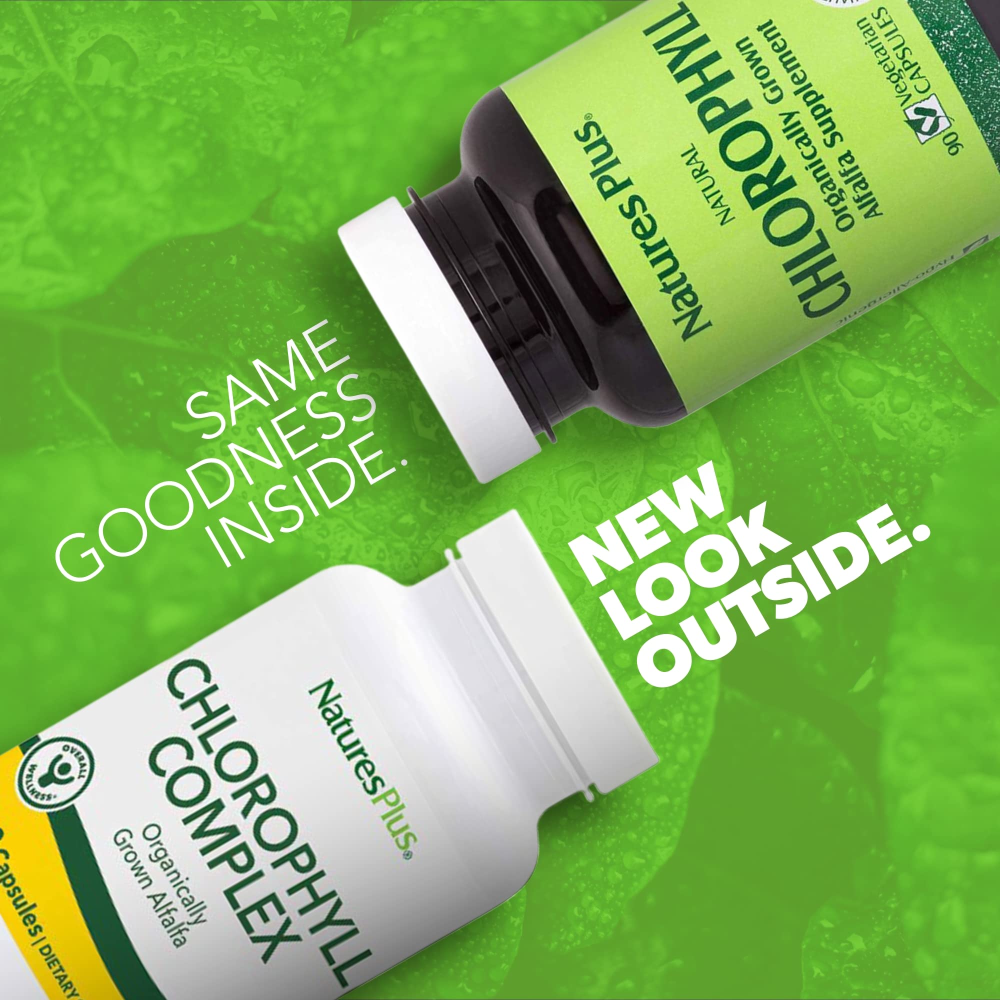 NaturesPlus Chlorophyll Tablets bottle side view