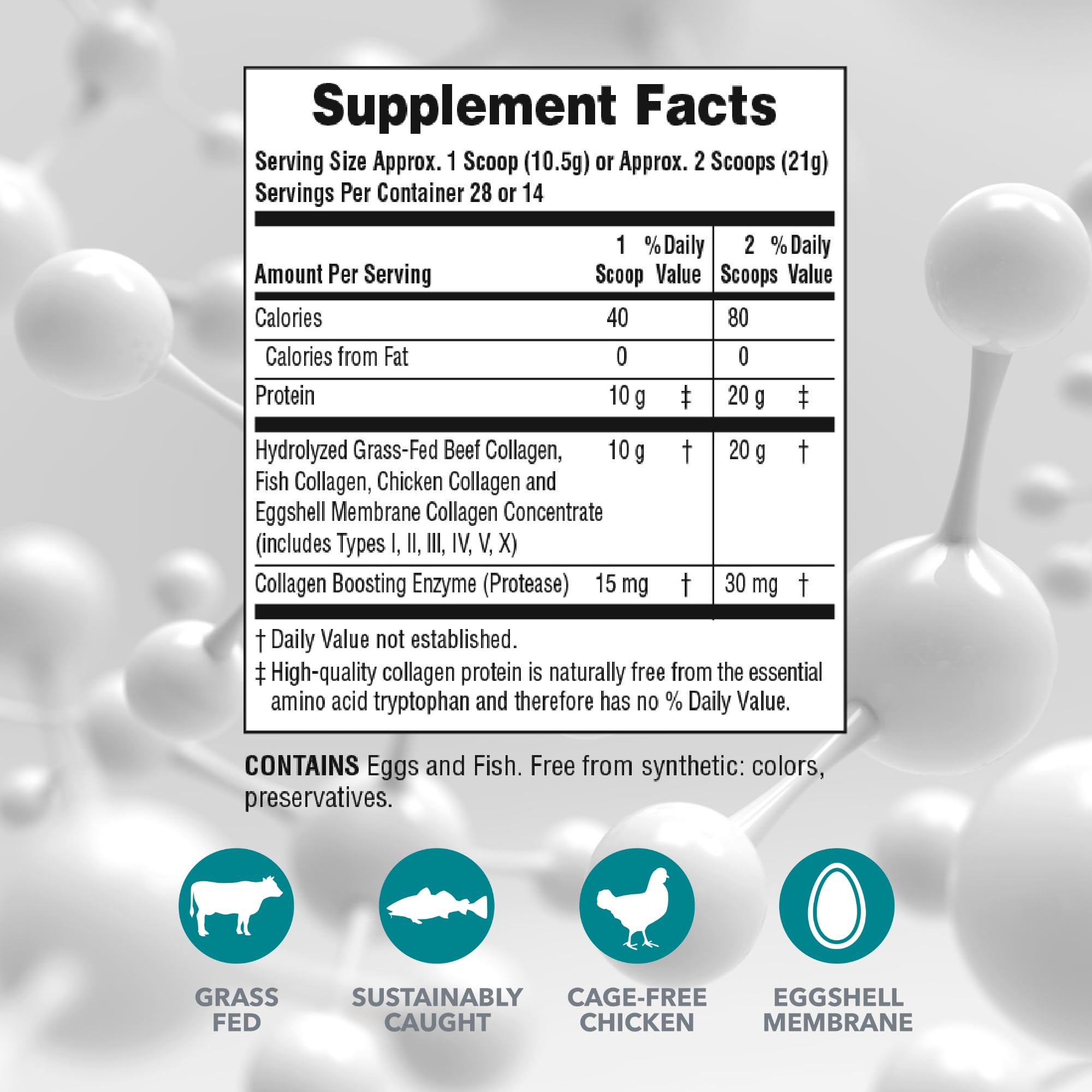 NaturesPlus Collagen Supplement 739g side view