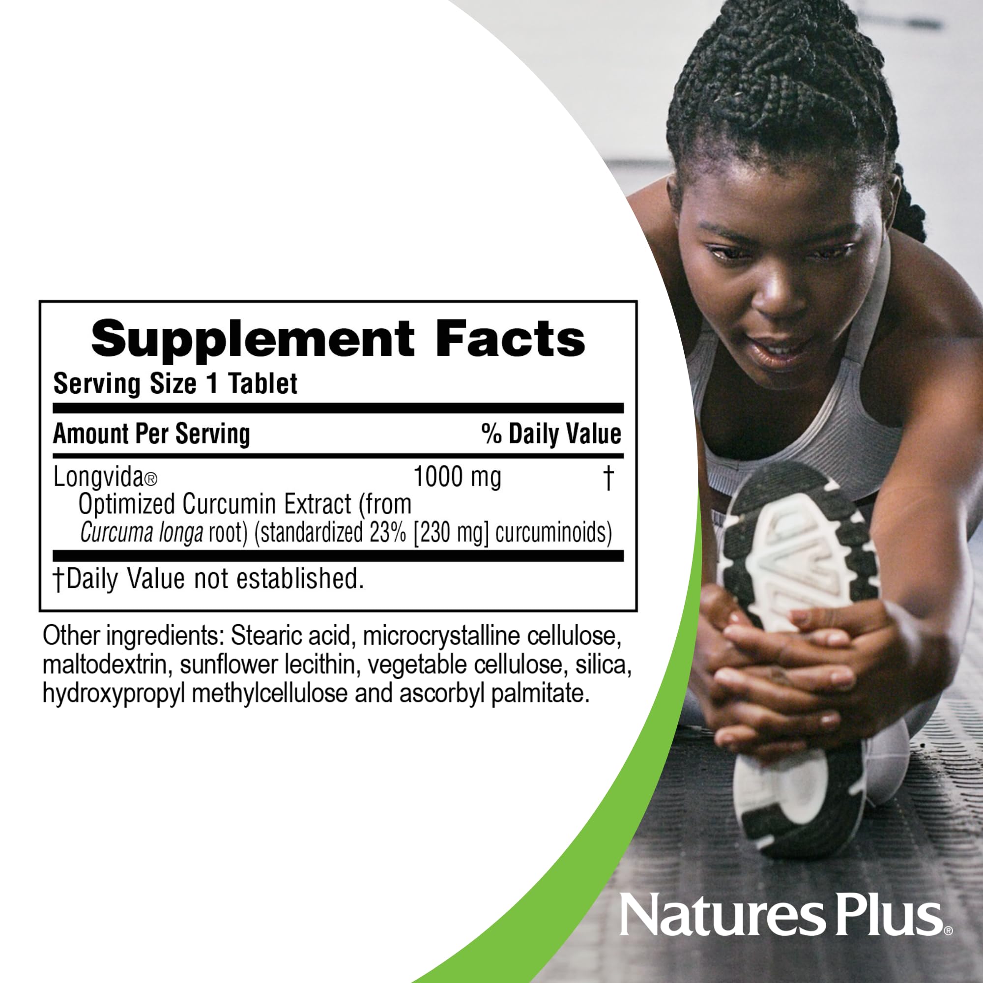 NaturesPlus Curcumin Supplement 68g packaging