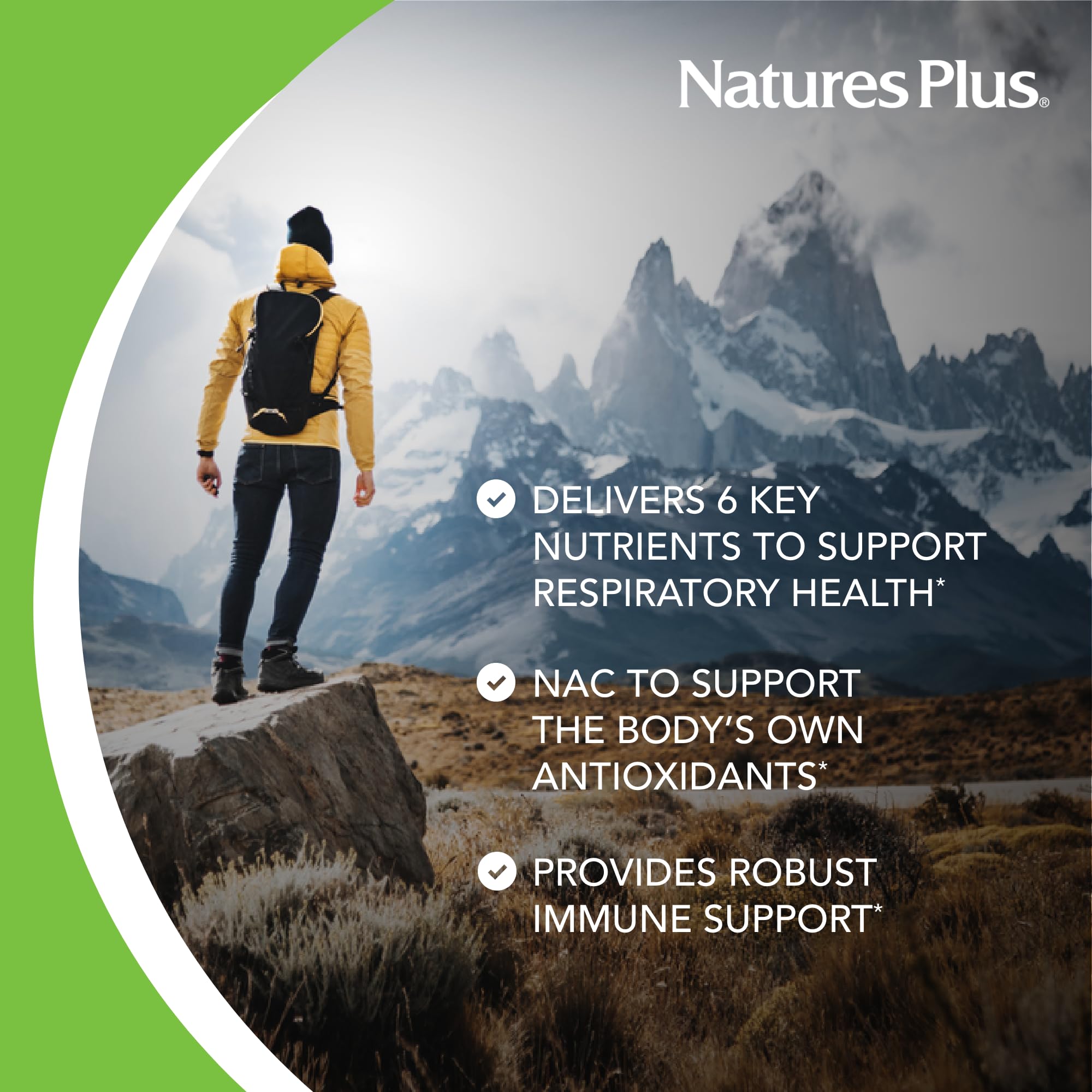 NaturesPlus daily wellness Support Capsules bottle top view
