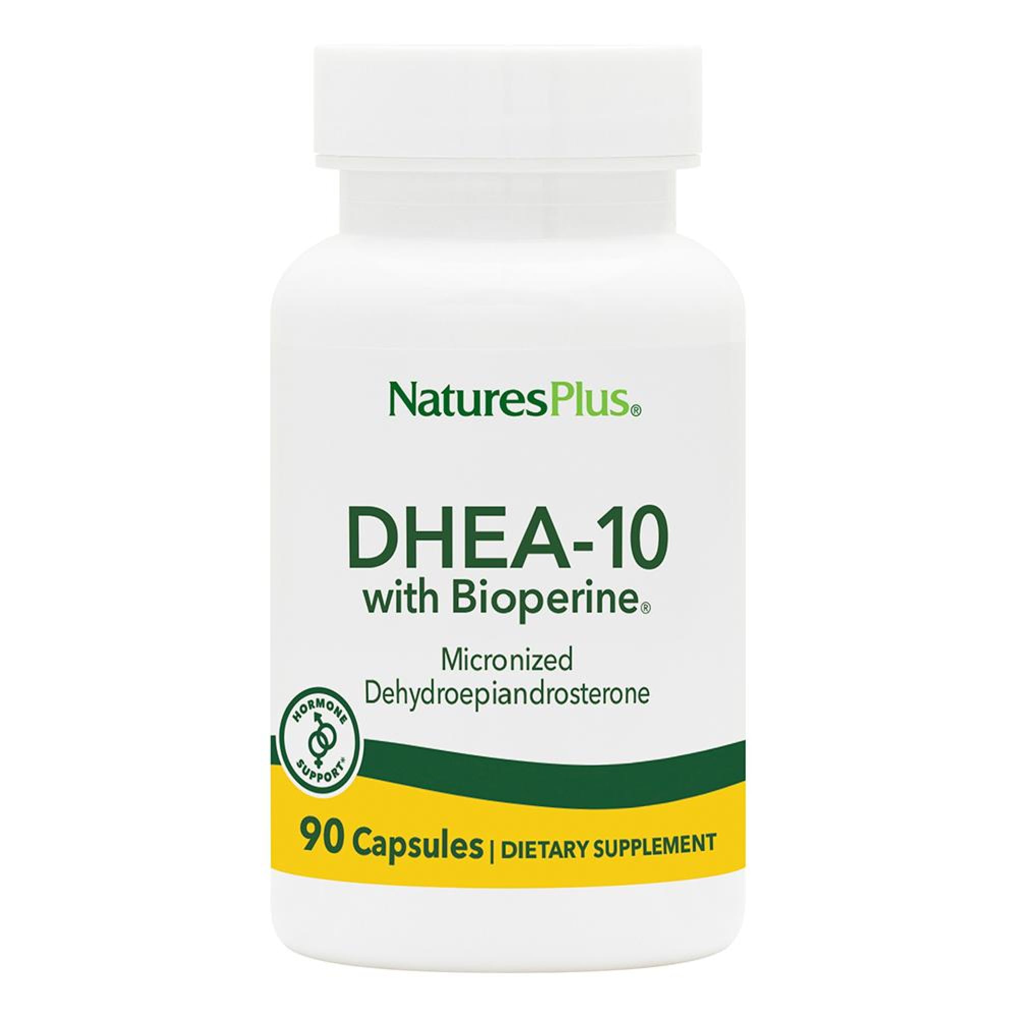 NaturesPlus DHEA Supplement 5mg front view with packaging