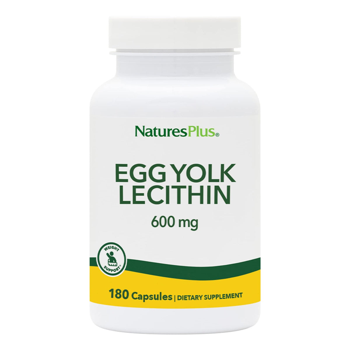 NaturesPlus Egg Yolk Lecithin Capsules 600mg front view