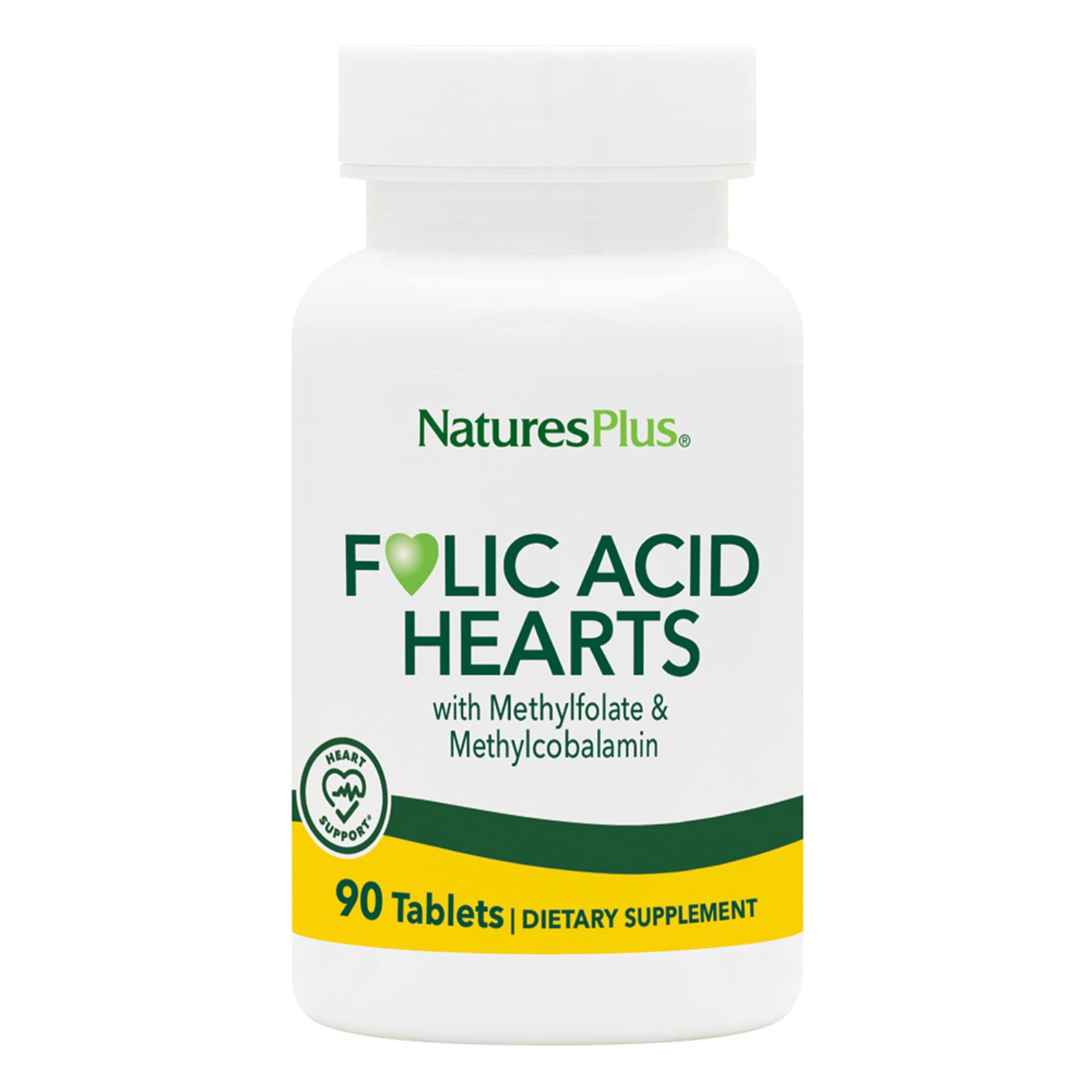 NaturesPlus Folic Acid Hearts 50g front view packaging