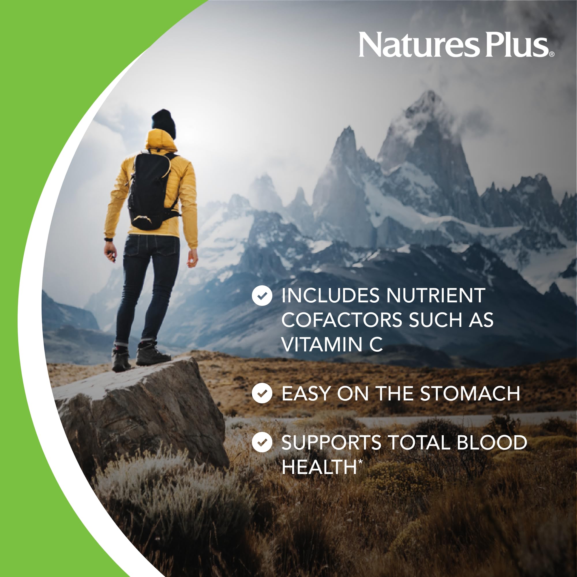 NaturesPlus Hema-Plex Iron 85mg chewable tablets close-up