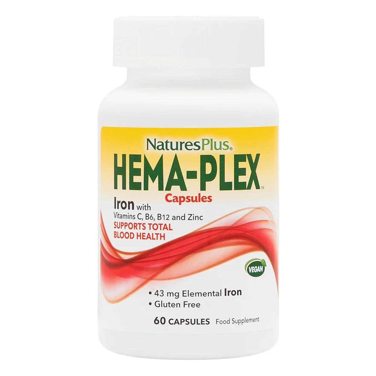 NaturesPlus Hema-Plex Iron 85mg supplement front view