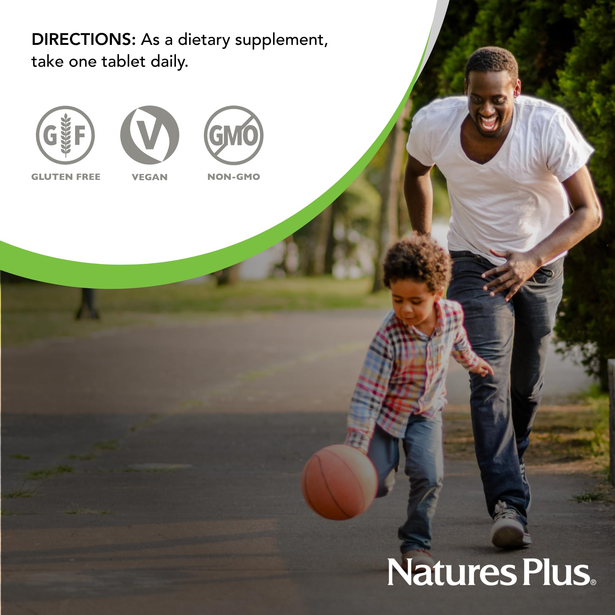 NaturesPlus Hema-Plex Iron Supplement back view with nutritional information