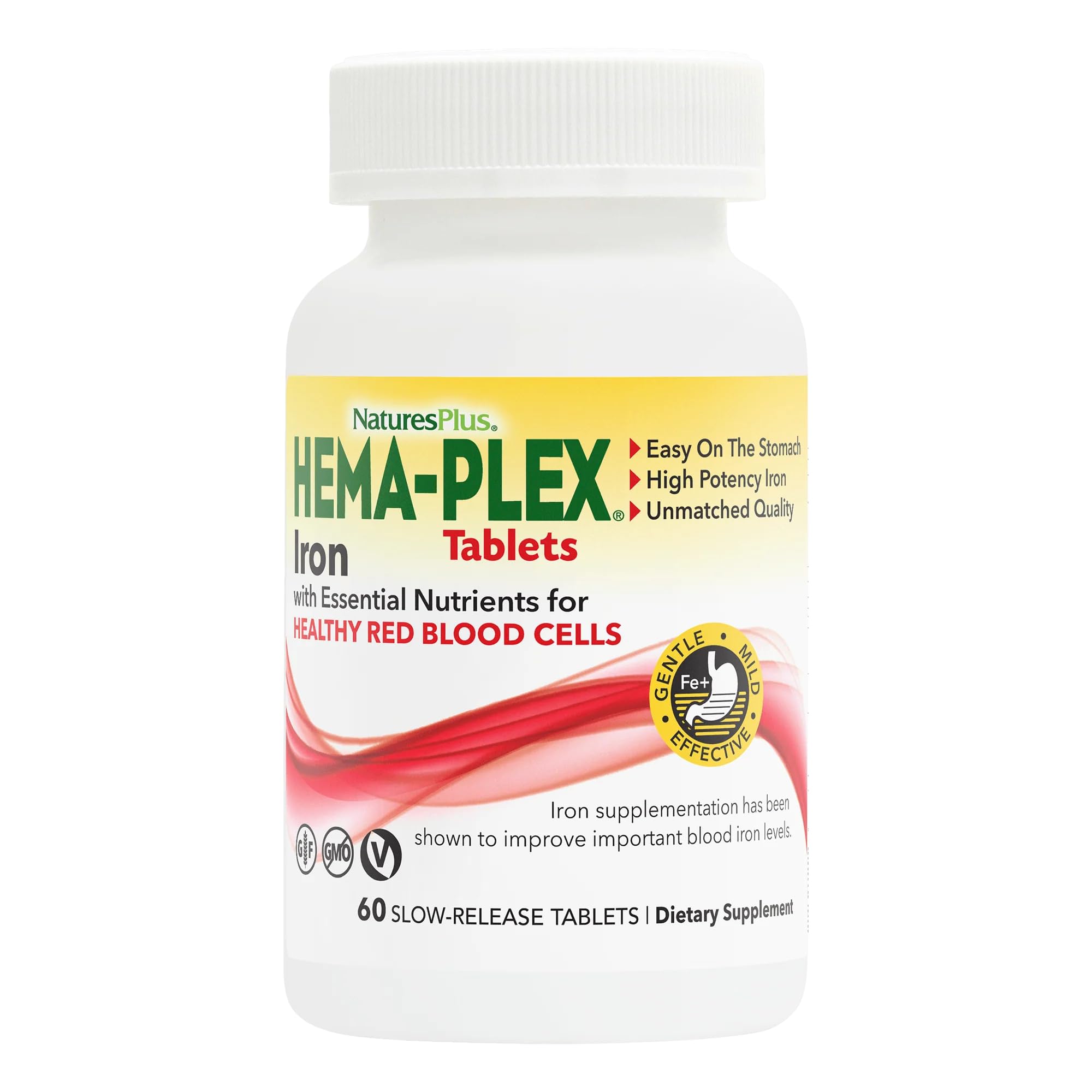 NaturesPlus Hema-Plex Iron Supplement front view with packaging