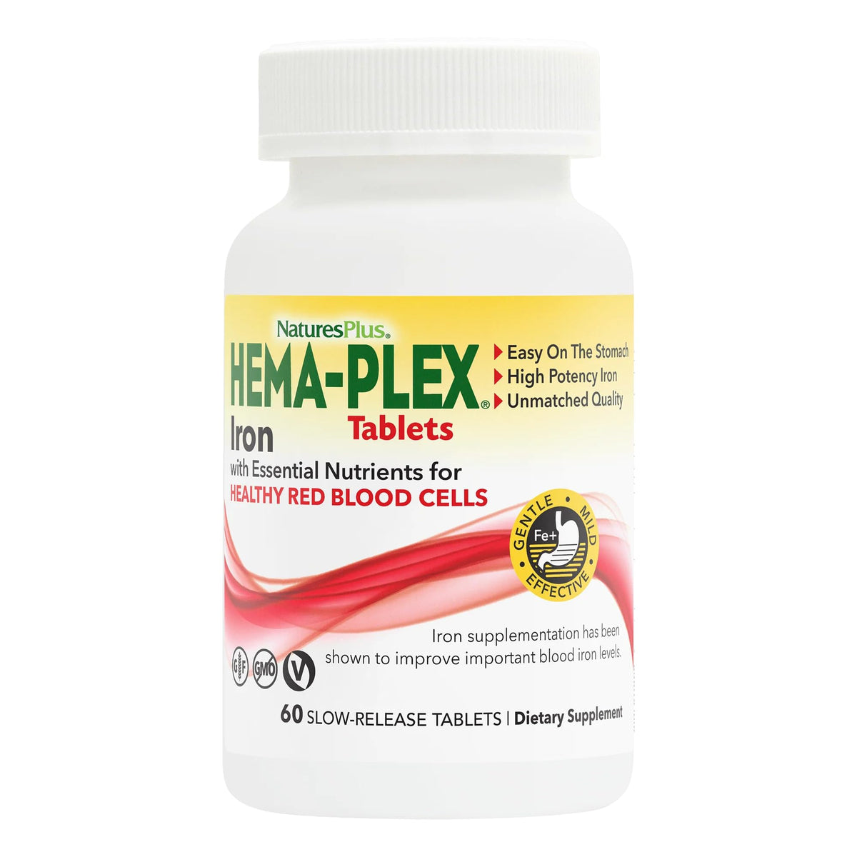 NaturesPlus Hema-Plex Iron Supplement front view with packaging