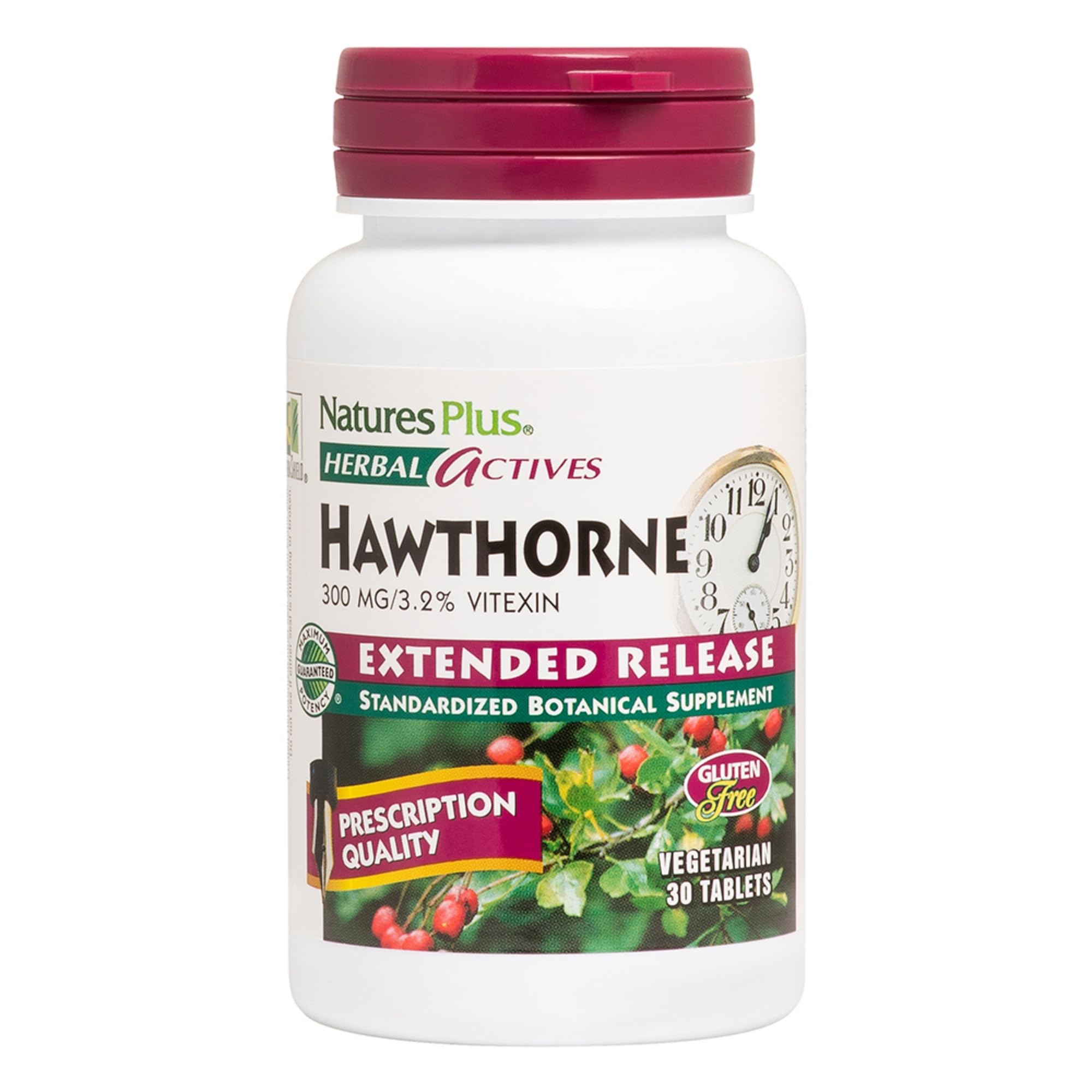 NaturesPlus Herbal Actives Hawthorn Extended Release tablet front view
