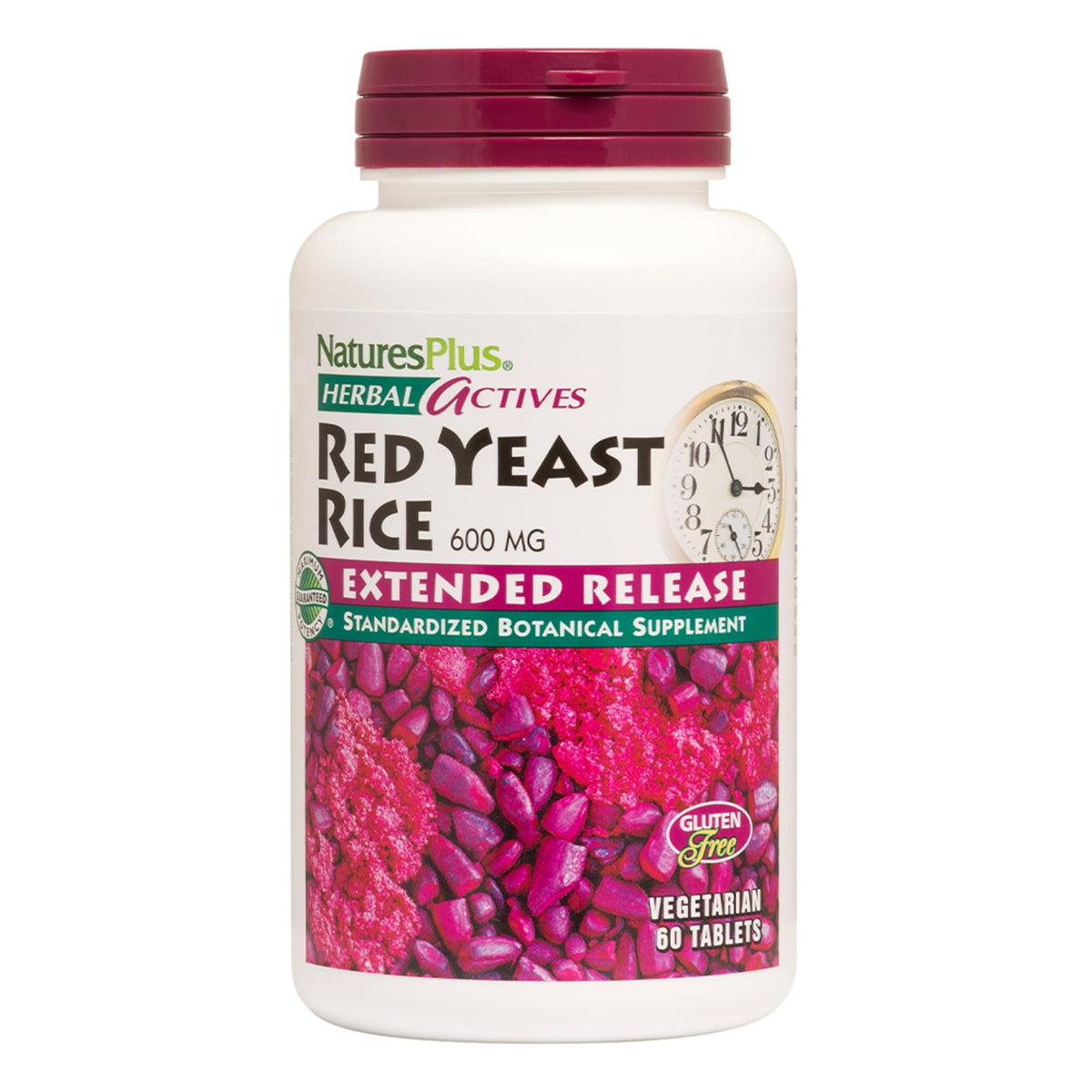 NaturesPlus Herbal Actives Red Yeast Rice 600mg front view