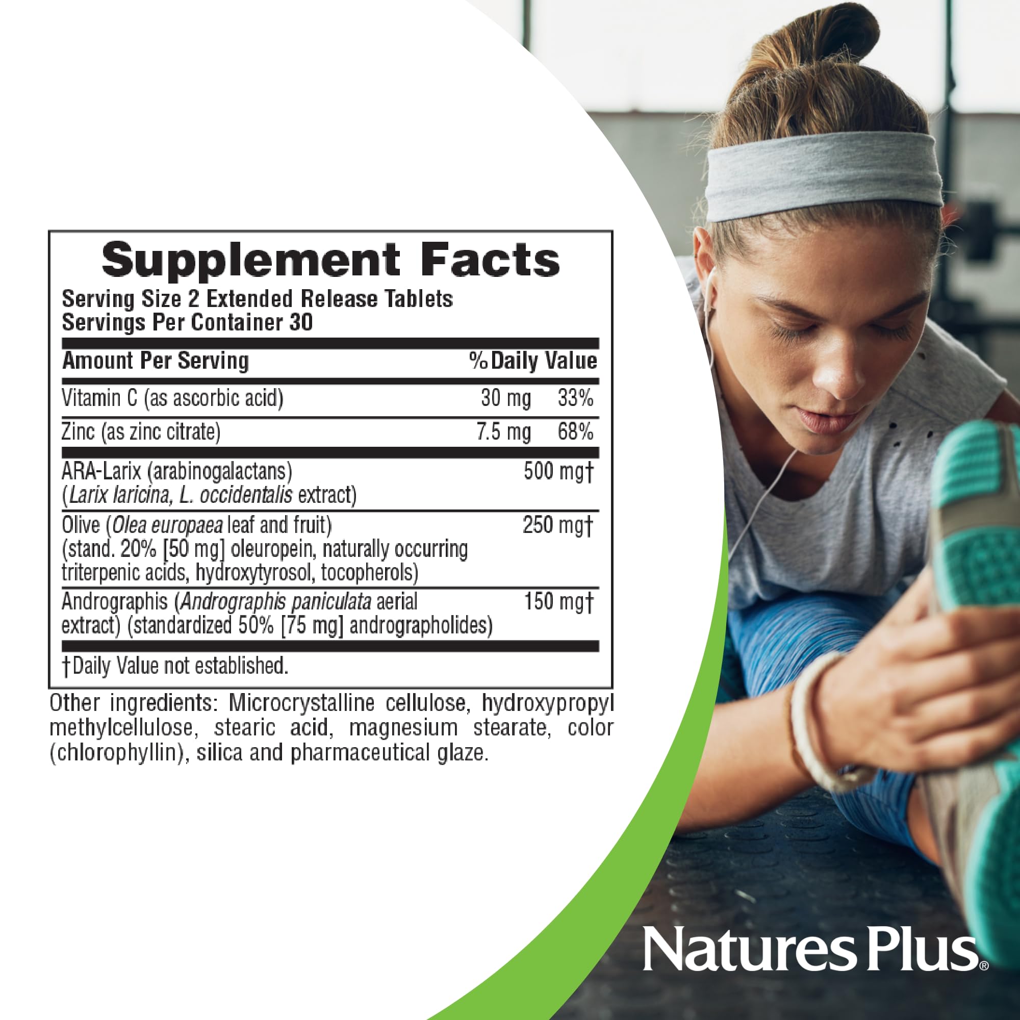 NaturesPlus Herbal Actives Tri-daily wellness 100g supplement packaging