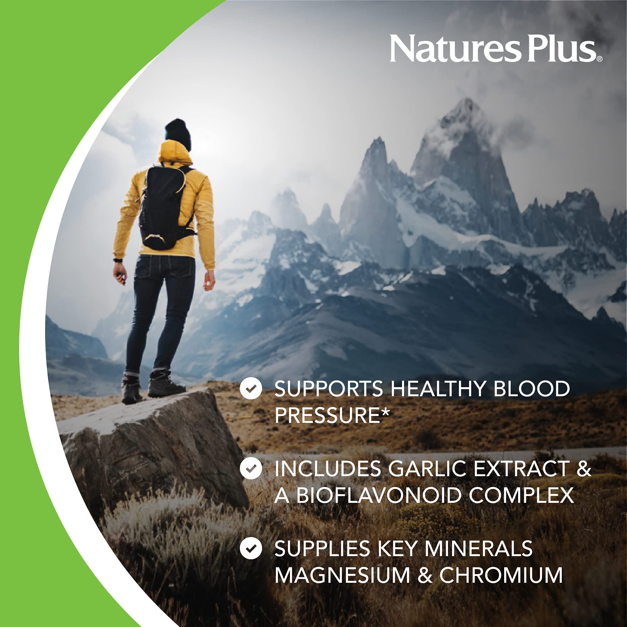 NaturesPlus Hypertrol Rx-Blood Pressure supplement tablets on a wooden surface