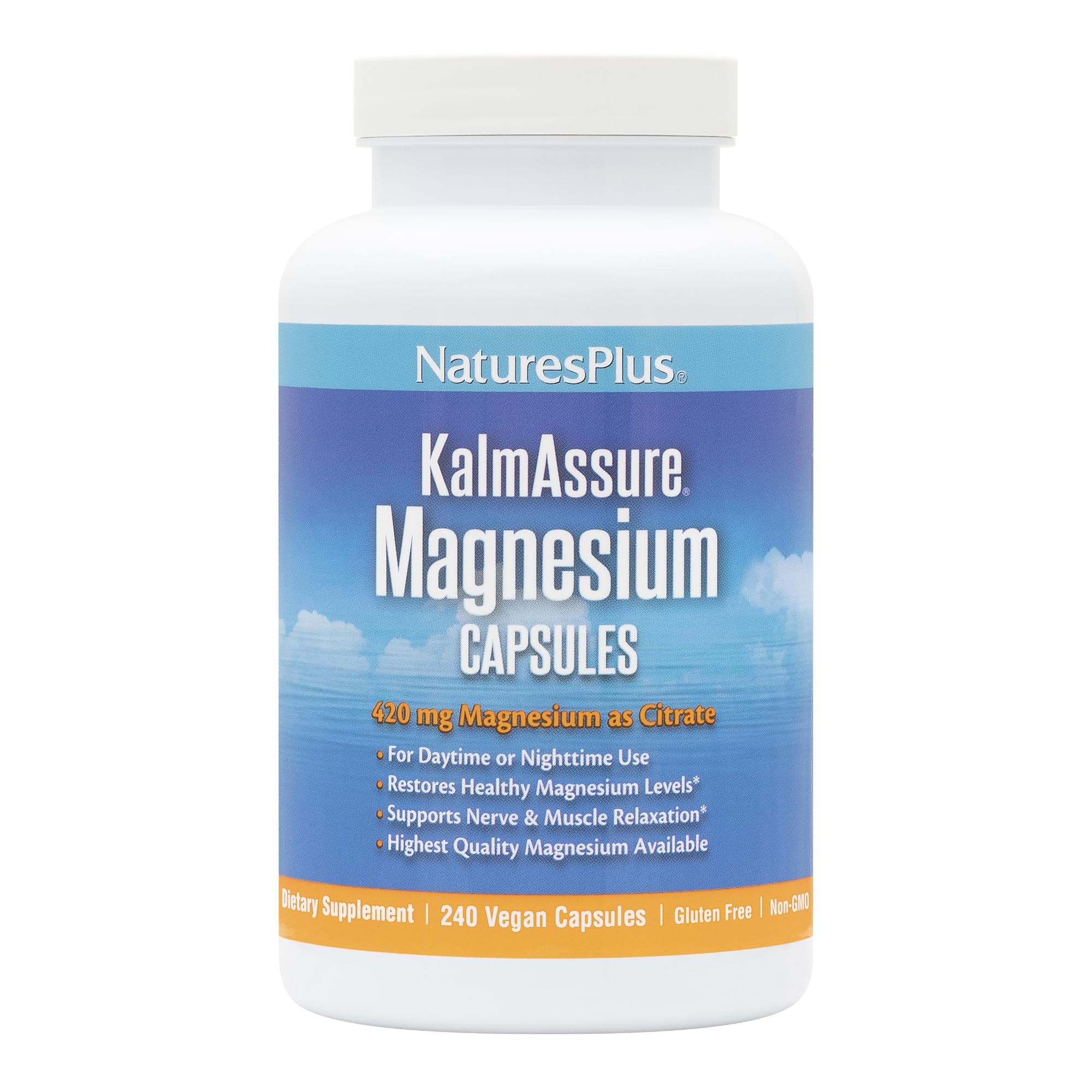 NaturesPlus KalmAssure Magnesium 420mg supplement front view